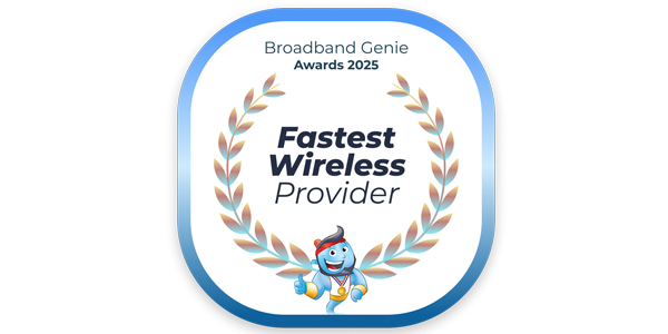 2025 Broadband Genie Awards Logo - Fastest Wireless Provider