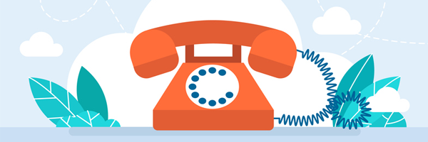 illustration of a landline phone with receiver and dial