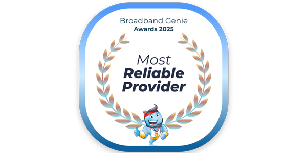 Logo for Broadband Genie Home Broadband Awards 2025 - Most Reliable Provider