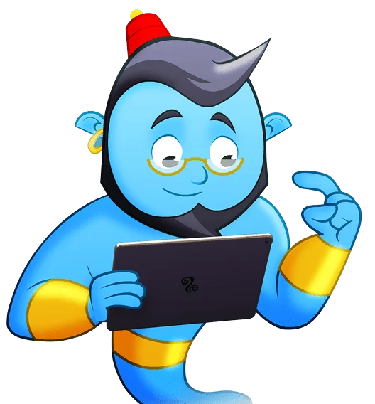 Genie with tablet